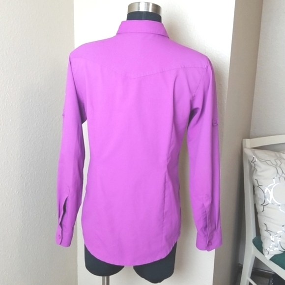 Columbia Omni Shield Purple Button Front Shirt - Picture 4 of 8